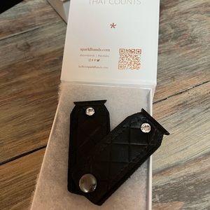 Luxe Black Chanel print Apple Watch band (31-41MM)